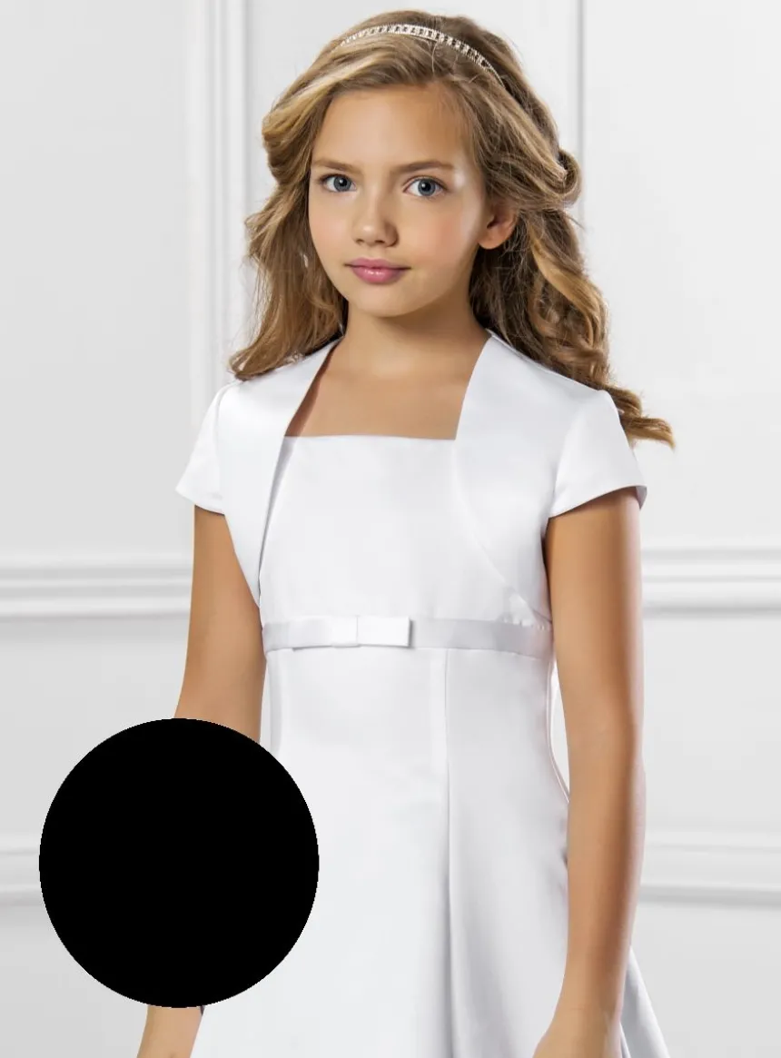 Boléro fille en satin manches courtes