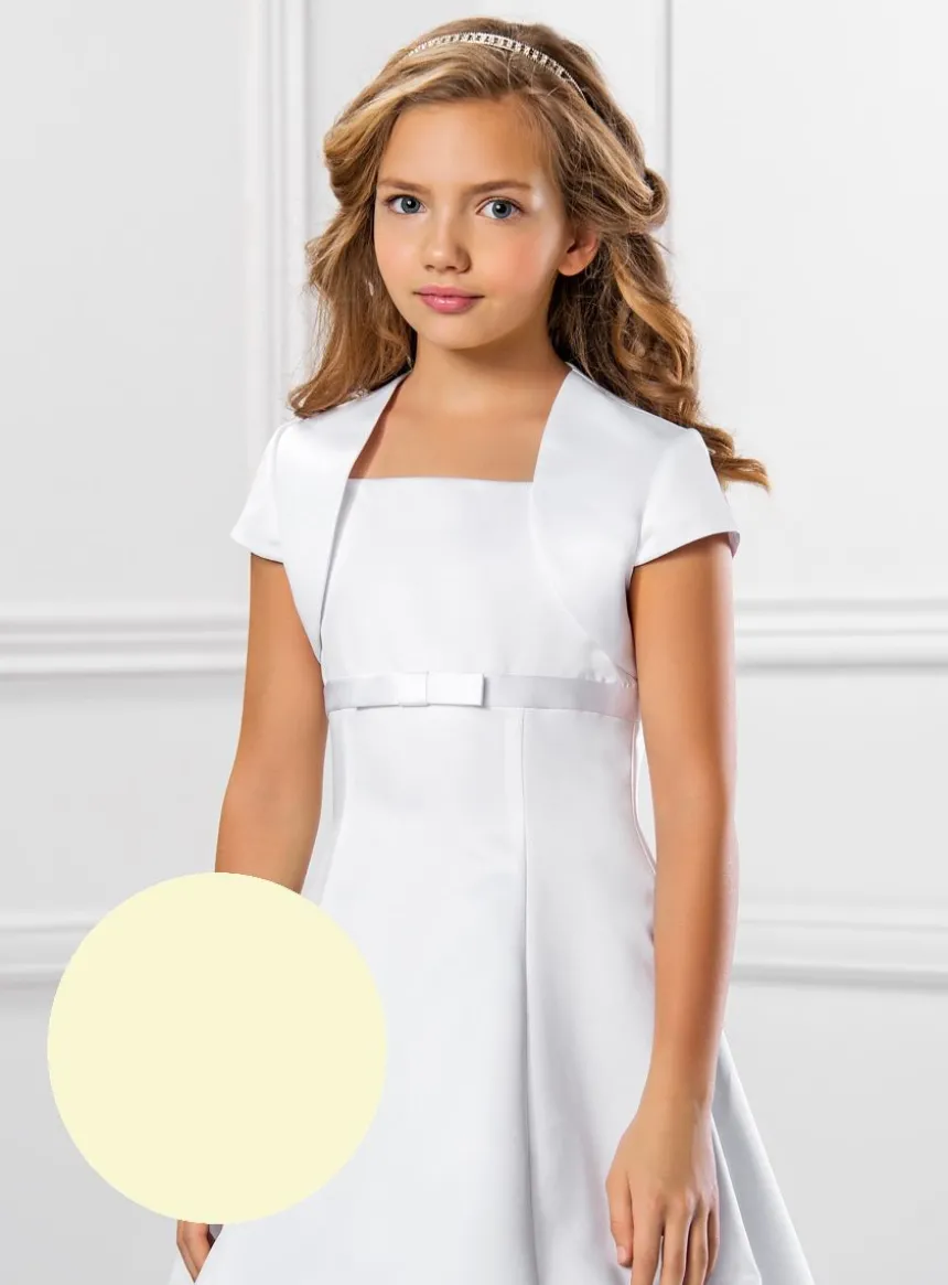 Boléro fille en satin manches courtes