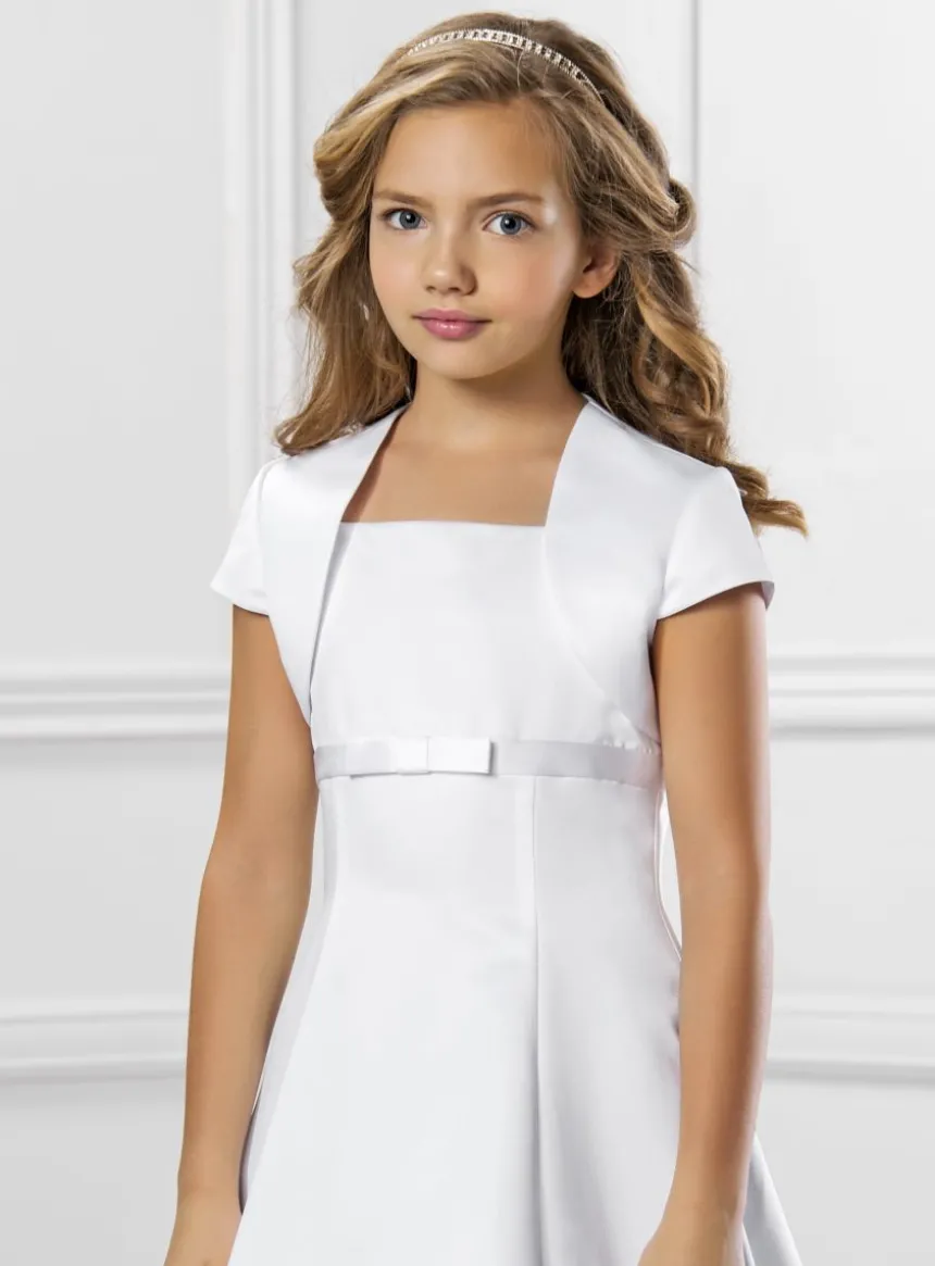 Boléro fille en satin manches courtes