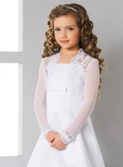 Boléro fille mousseline et dentelle