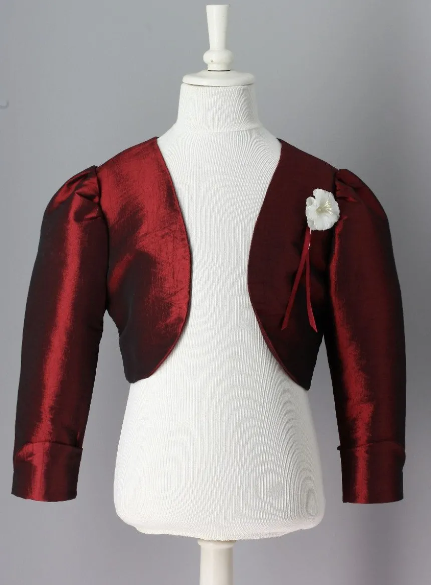 Boléro mariage fille et bébé taffetas