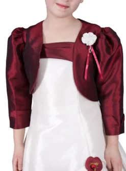 Boléro mariage fille et bébé taffetas