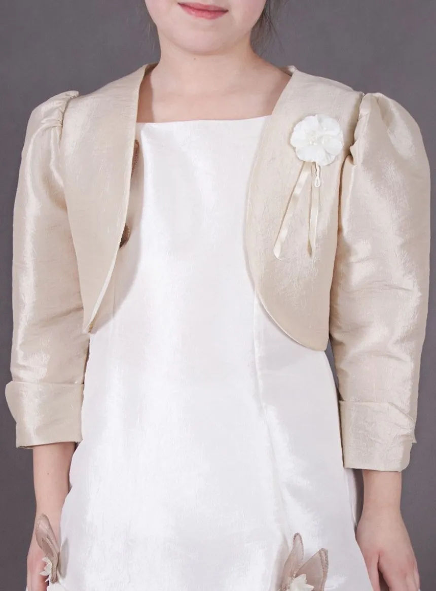 Boléro mariage fille et bébé taffetas