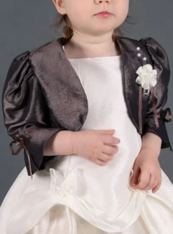 Boléro mariage fille et bébé taffetas