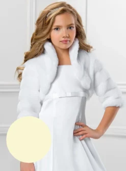Boléro pour fille en fausse fourrure manches 3/4