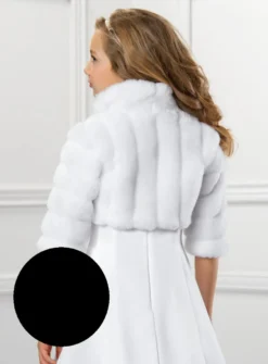 Boléro pour fille en fausse fourrure manches 3/4