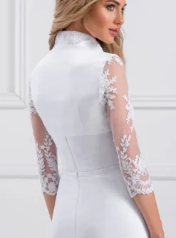 Boléro satin et dentelle femme manches 3/4