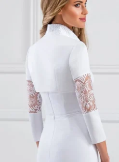 Boléro satin et dentelle manches 3/4