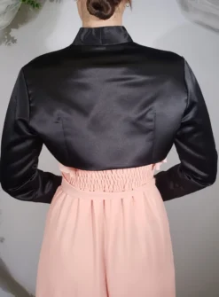 Boléro satin femme manches longues