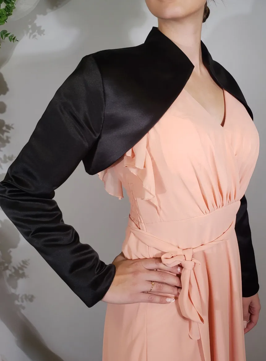 Boléro satin femme manches longues