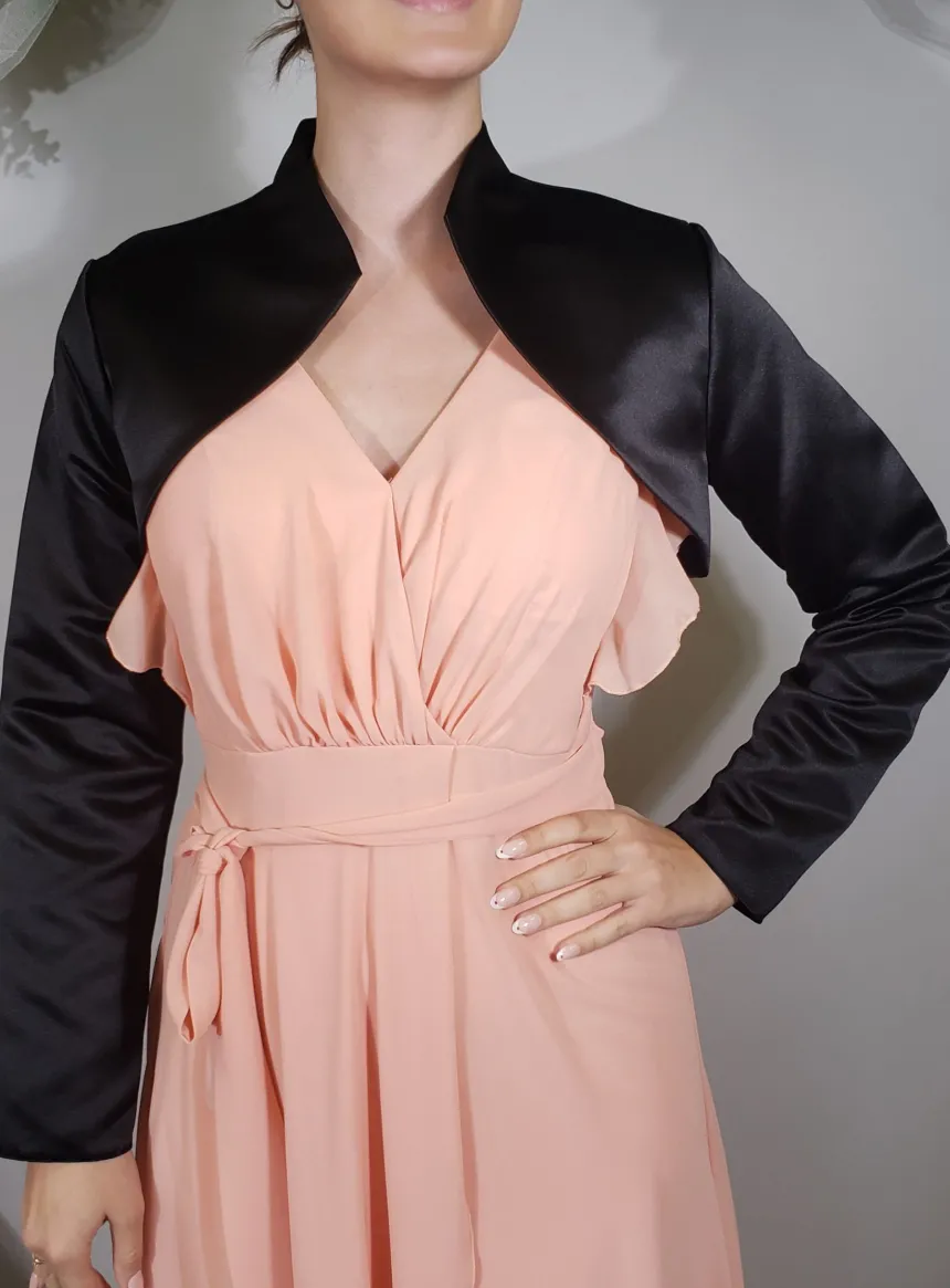Boléro satin femme manches longues