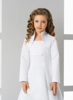 Boléro satin fille manches longues