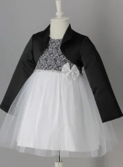 Boléro satin fille manches longues