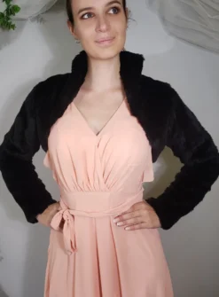 Boléro soirée femme fourrure manches longues