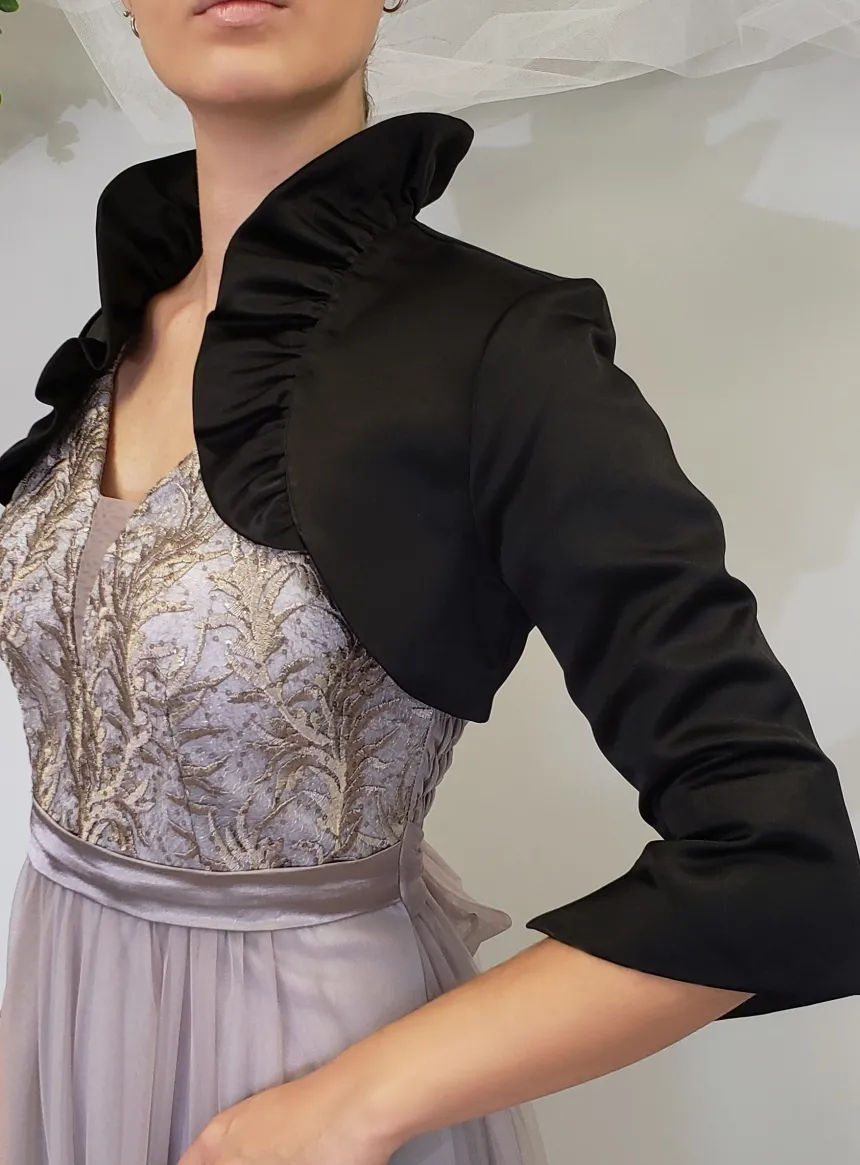Boléro soirée femme satin manches 3/4
