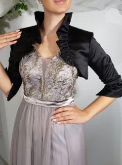 Boléro soirée femme satin manches 3/4