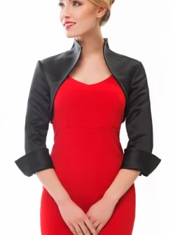 Boléro soirée femme satin manches longues