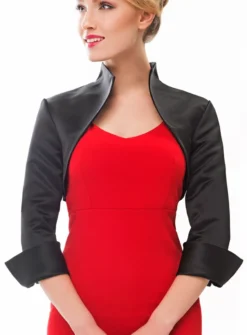 Boléro soirée femme satin manches longues
