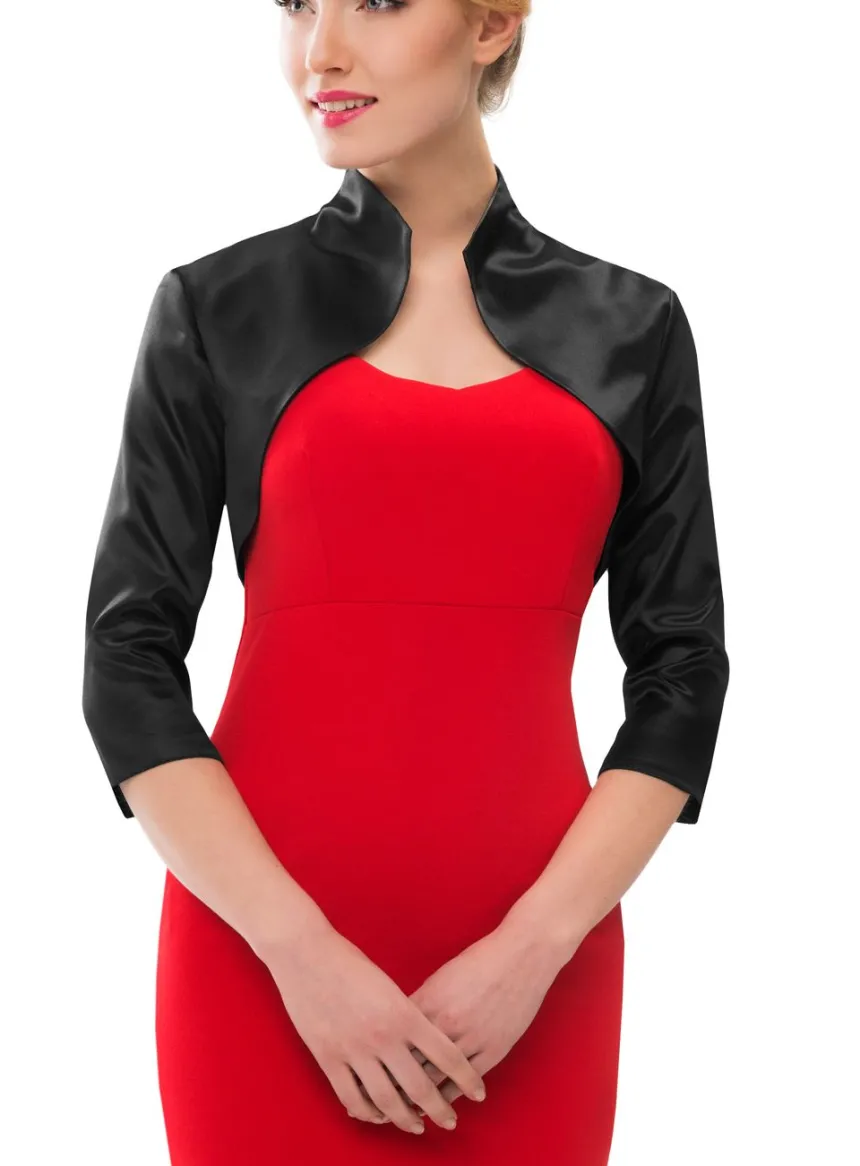 Boléro soirée femme satin manches 3/4