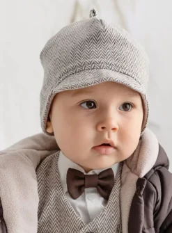 Bonnet bébé garçon chevron hiver – Collection Milan