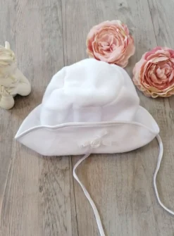 Bonnet de baptême fille hiver