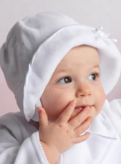 Bonnet de baptême fille hiver
