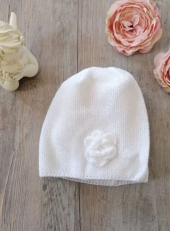 Bonnet fille blanc hiver