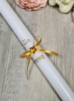 Bougie de baptême à personnaliser Blanc