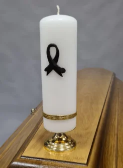 Bougie de deuil avec son petit chandelier
