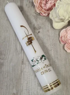 Bougie de mariage Chrétien - Personnalisable Blanc