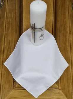 Bougie "Repose en paix" et mouchoir coton