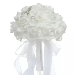 Bouquet de Mariée roses blanches Blanc