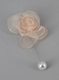 Boutonnière broche fleurs tissu