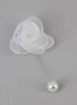 Boutonnière broche fleurs tissu