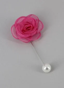 Boutonnière broche fleurs tissu