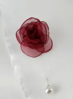 Boutonnière broche fleurs tissu