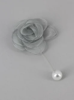 Boutonnière broche fleurs tissu