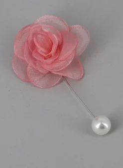 Boutonnière broche fleurs tissu
