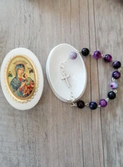 Bracelet croix agate violette Violet