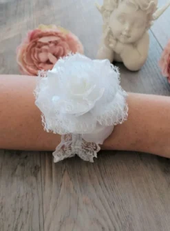 Bracelet demoiselle d'honneur fleur Blanc