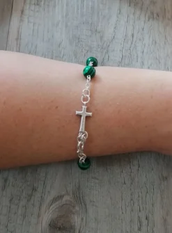 Bracelet Dizainier perles de Malachite Vert