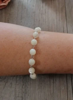 Bracelet Dizainier perles en Nacre Blanc