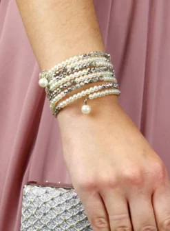 Bracelet torsadé montant en perles