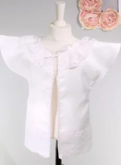 Brassière tunique baptême avec Ange Bleu ciel bébé