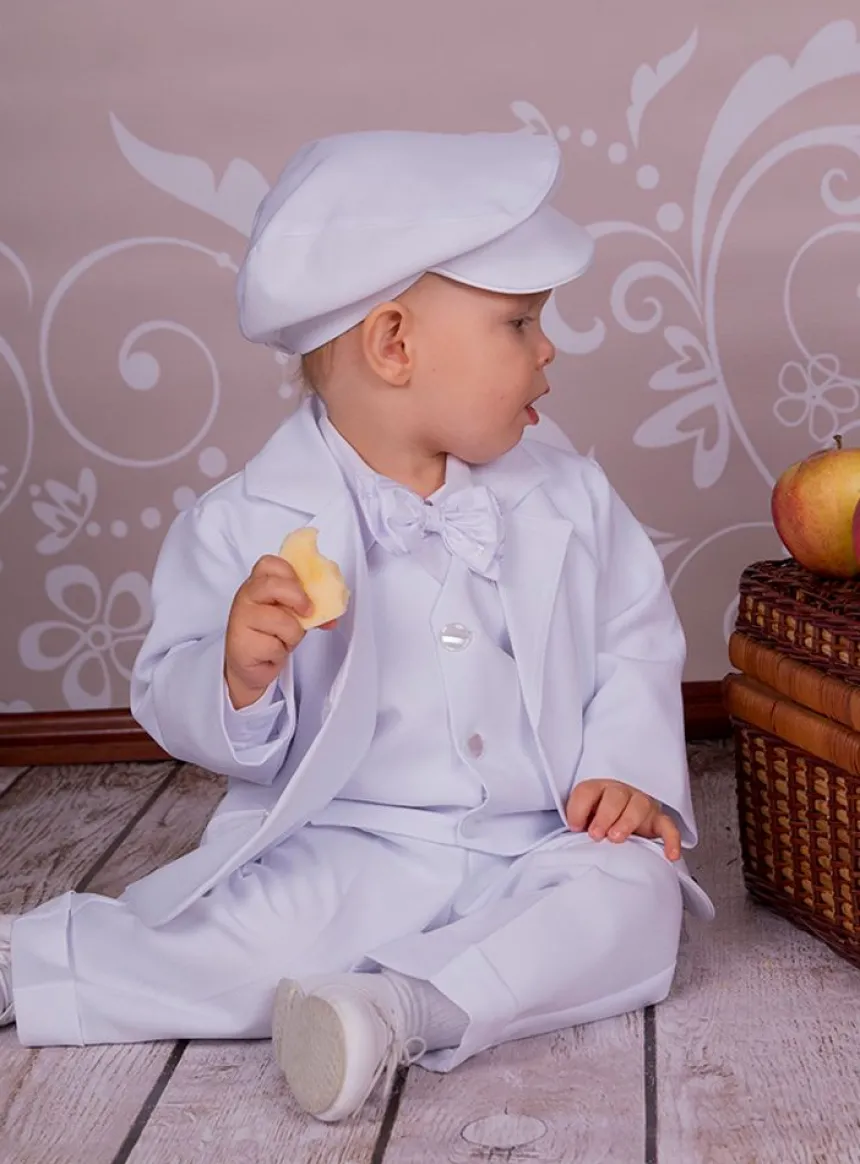 Béret blanc bébé garçon