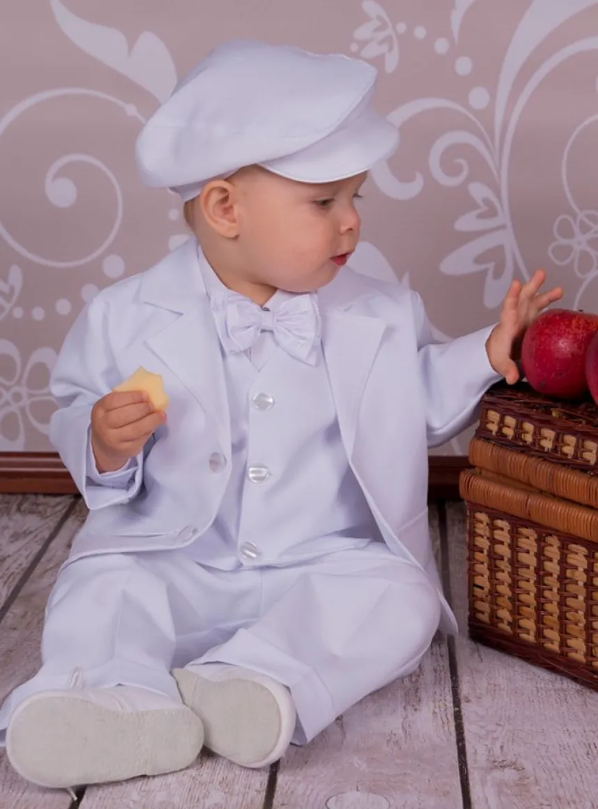 Béret blanc bébé garçon