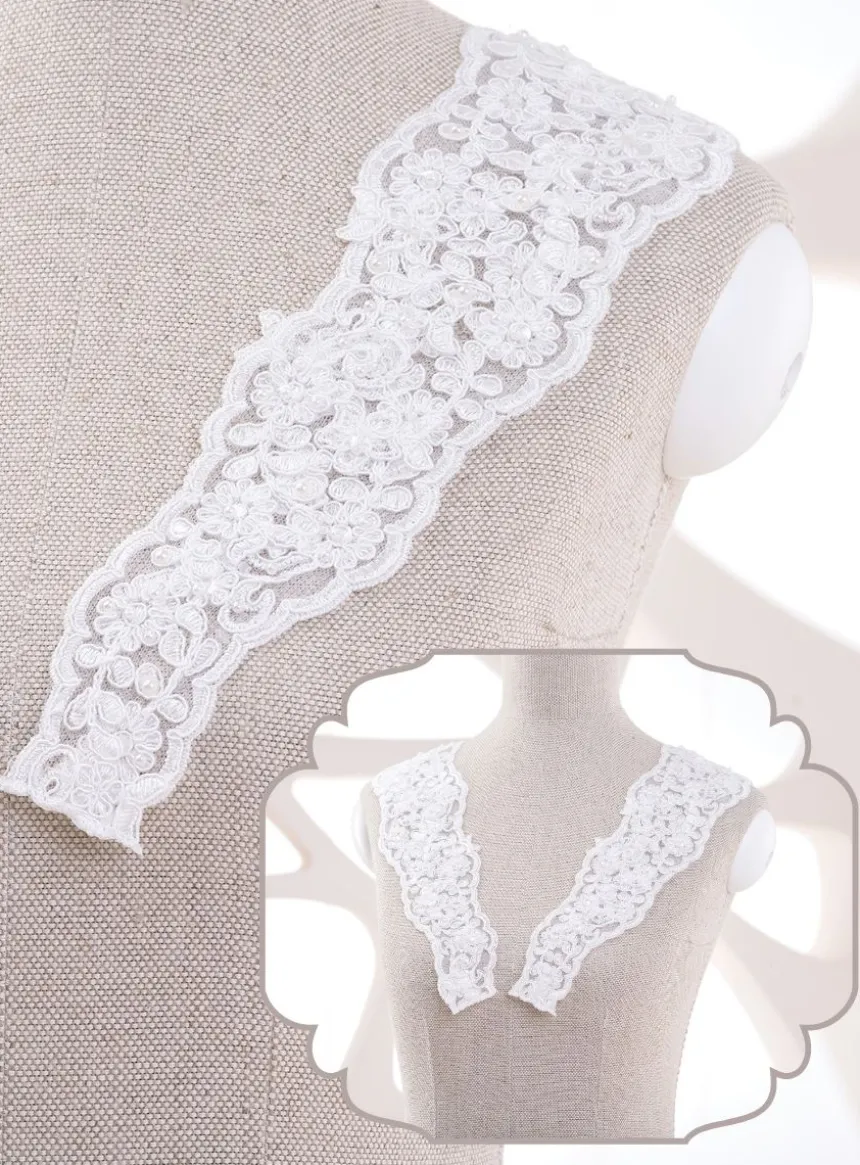Bretelles application dentelle et perles