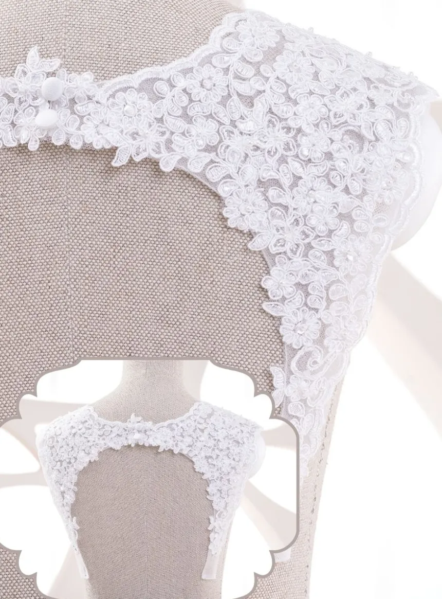Bretelles dentelle perlée et dos fermé