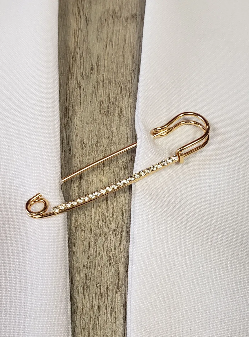 Broche bijou épingle à nourrice strass