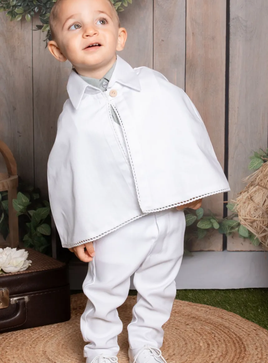 Cape baptême ou communion en coton